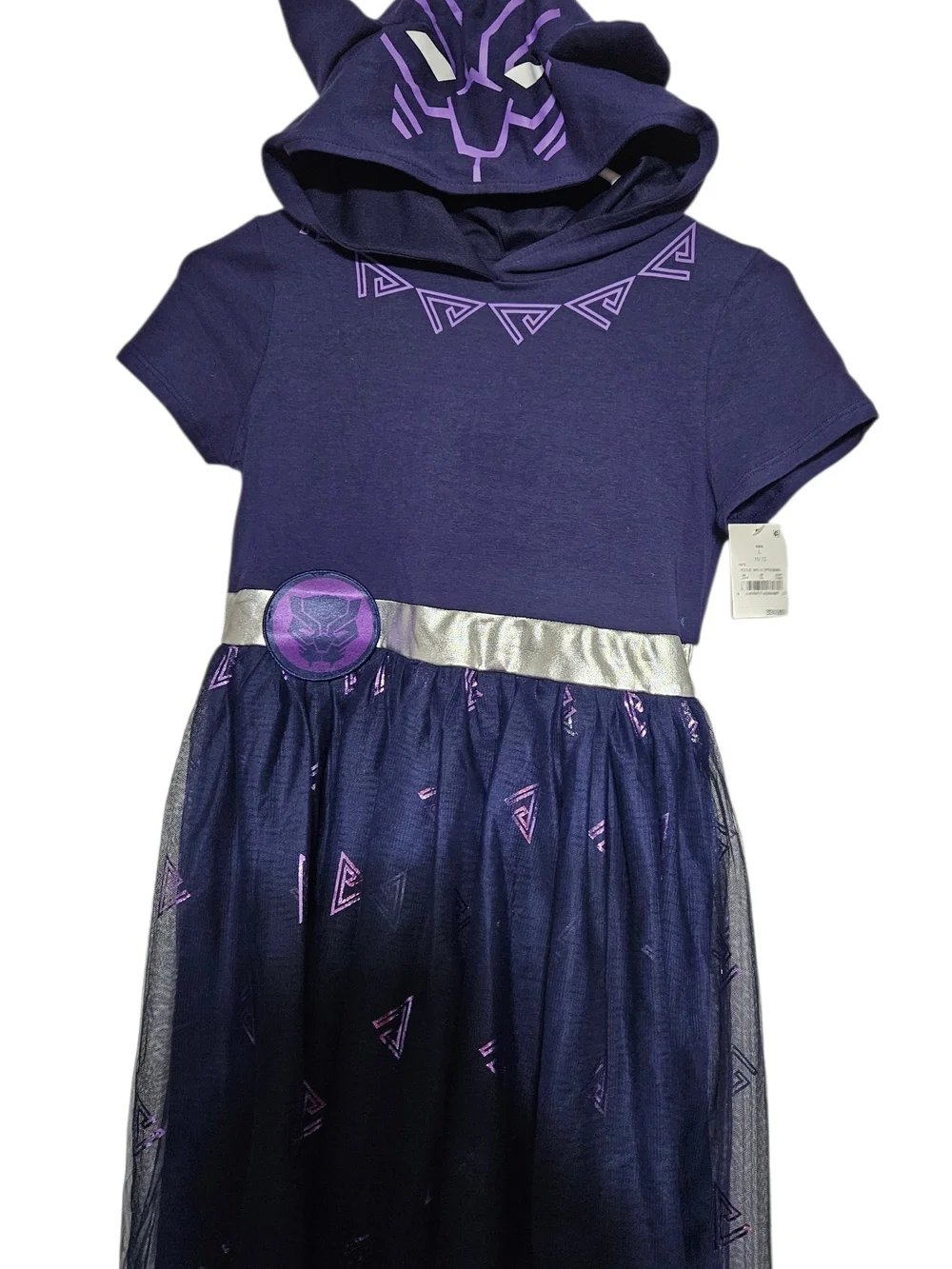 Marvel Girls Purple and Silver Hooded Panther Costume Dress